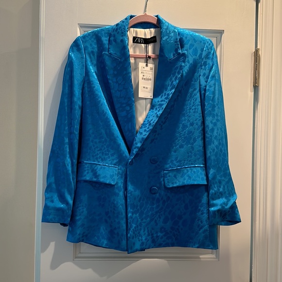 Turquoise chests zara blazer brand new never worn - Picture 3 of 5